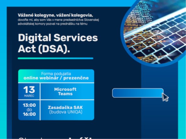 Prednáška na tému - Digital Services Act (DSA)