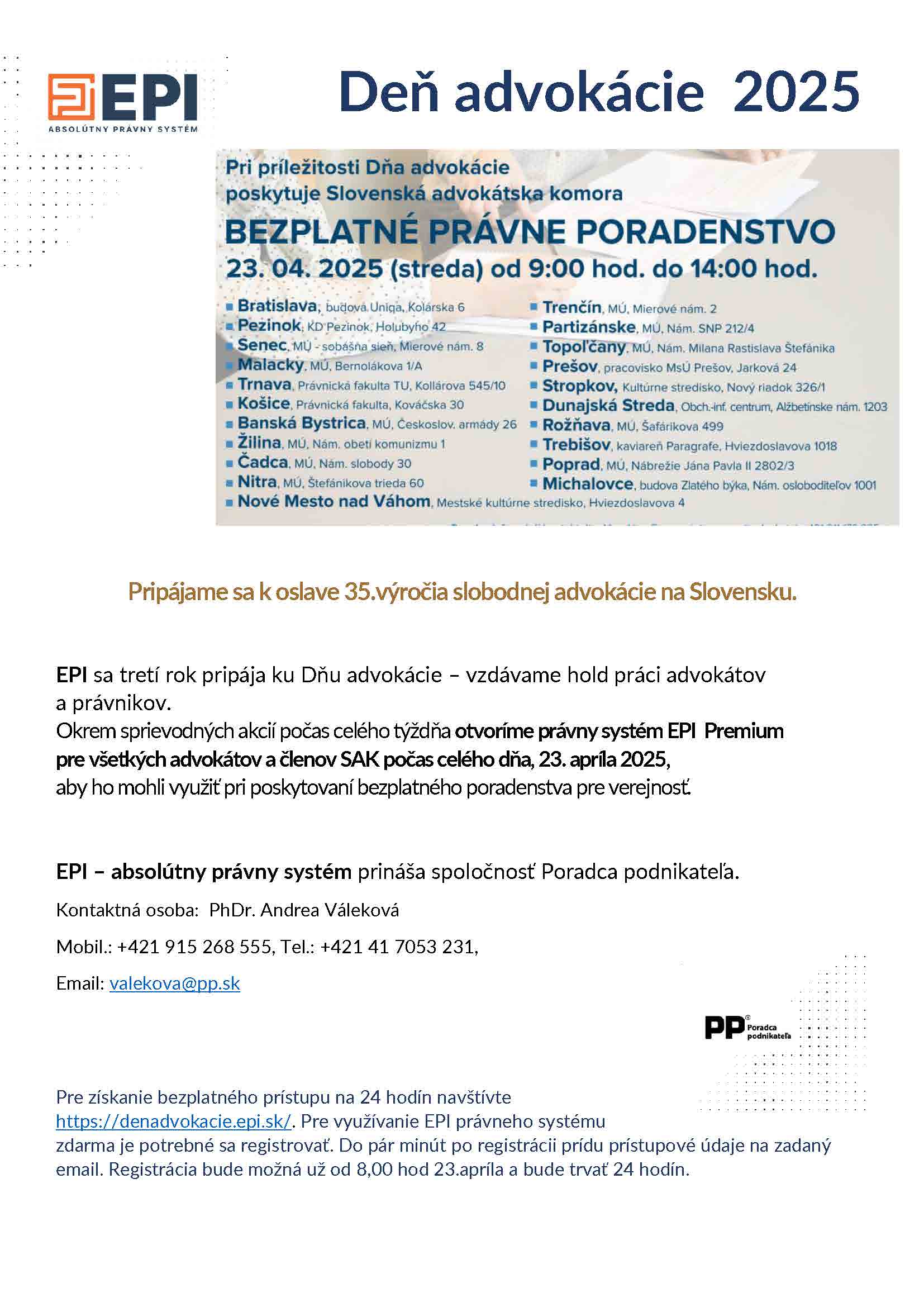 EPI sa aj tento rok pripája ku Dňu advokácie