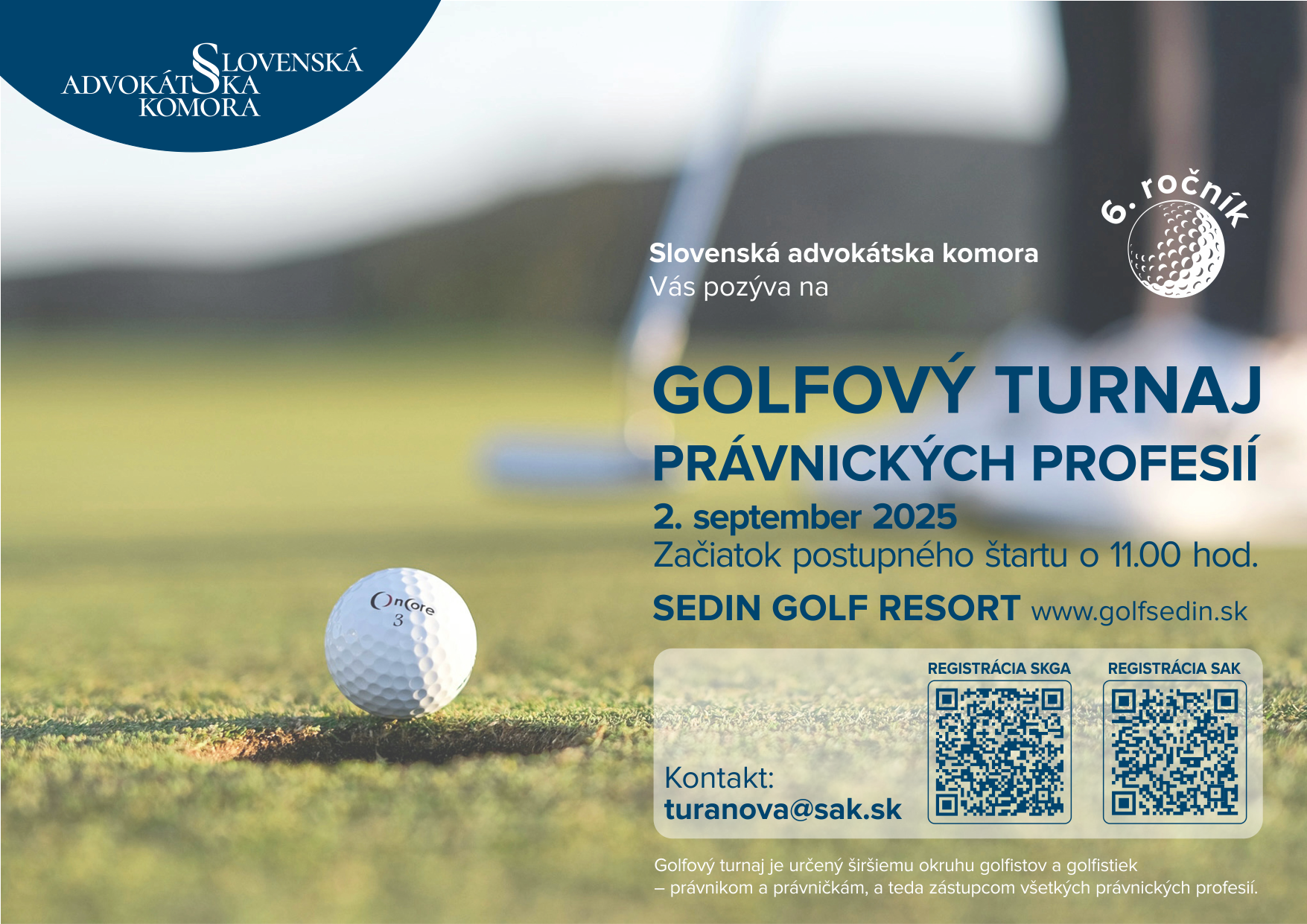Pozvánka na Golfový turnaj právnických profesií