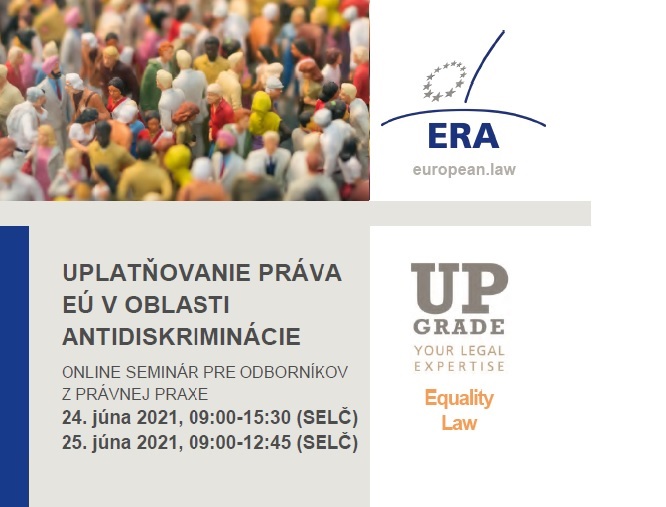  Pozvánka na interaktívny on-line seminár Uplatňovanie práva EÚ v oblasti antidiskriminácie