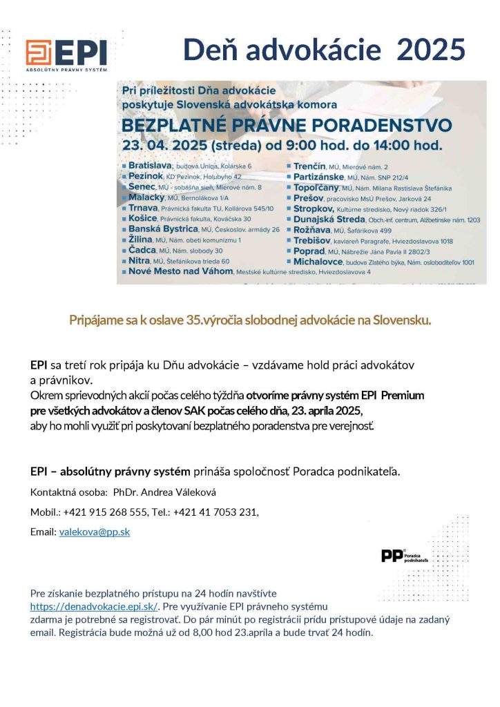 EPI sa aj tento rok pripája ku Dňu advokácie