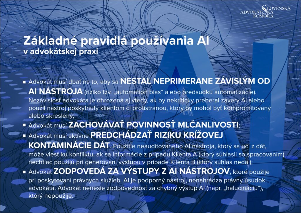 Nové pravidlá používania AI v advokátskej praxi a metodické usmernenie
